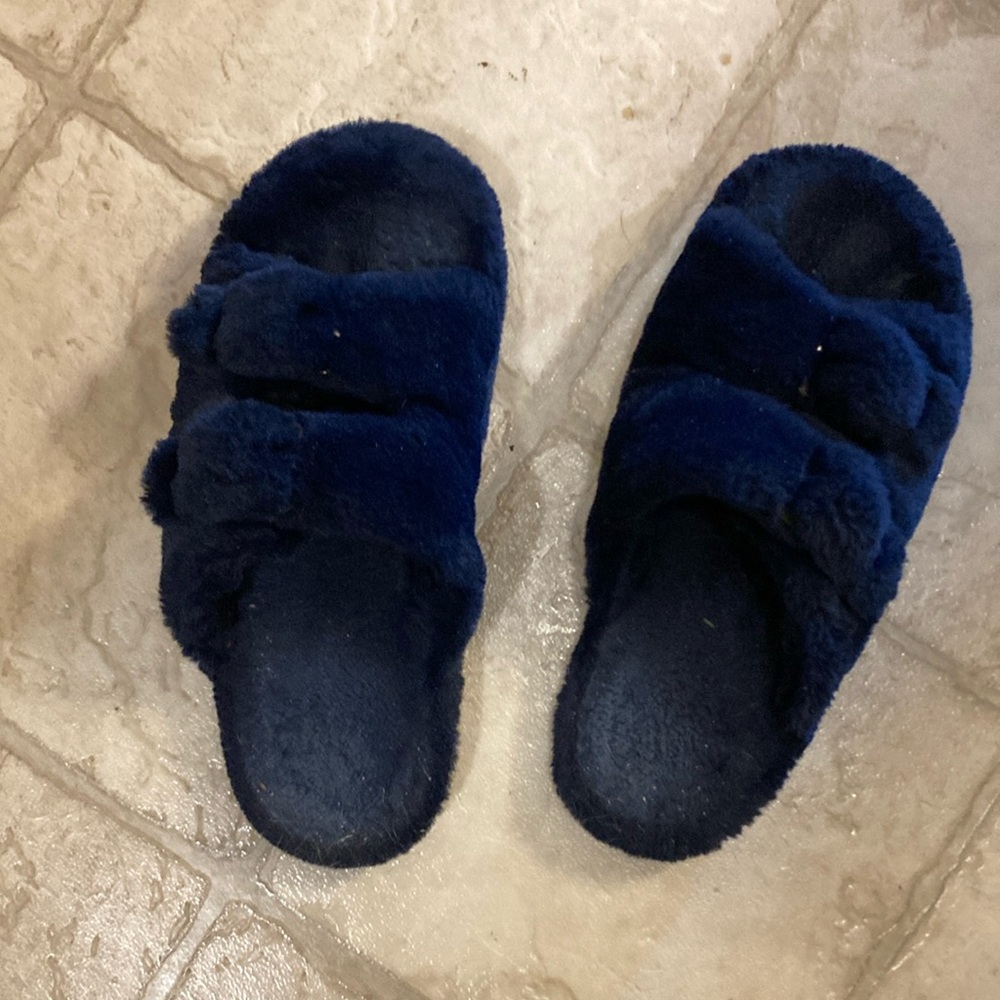 LOFT Navy Blue Fuzzy Slippers
